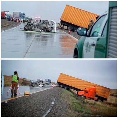 Chile: Mueren cinco argentinos calcinados en un accidente de tránsito, todos de una misma familia.